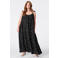 MS Mode maxi zomerjurk met stippen Plus Size - zwart