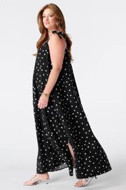 thumbnail: MS Mode maxi zomerjurk met stippen Plus Size - zwart