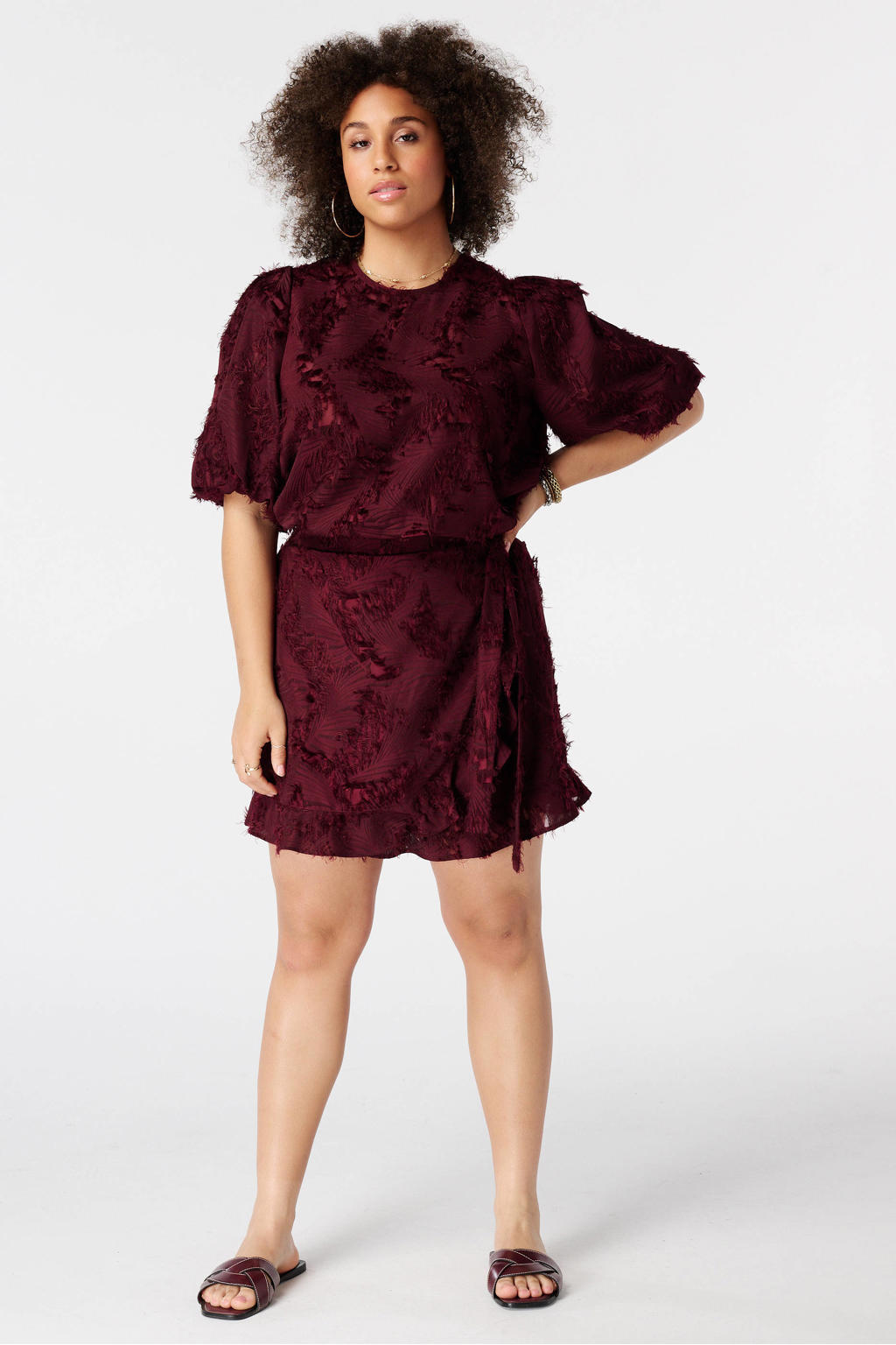 MS Mode skort Plus Size - donkerrood