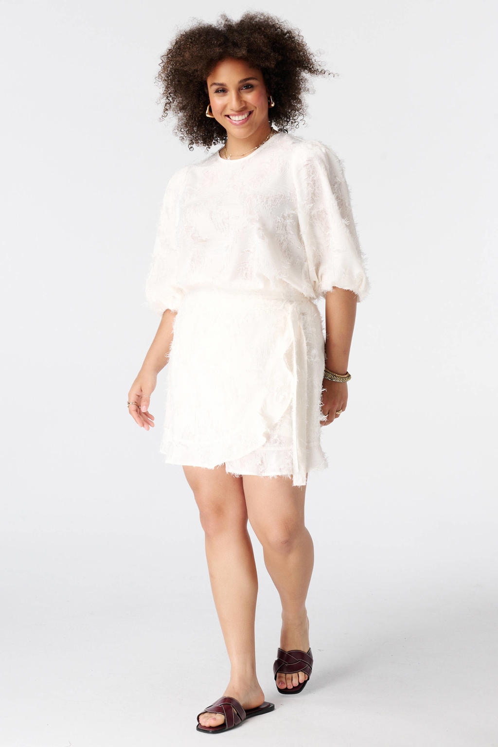 MS Mode skort Plus Size - ecru