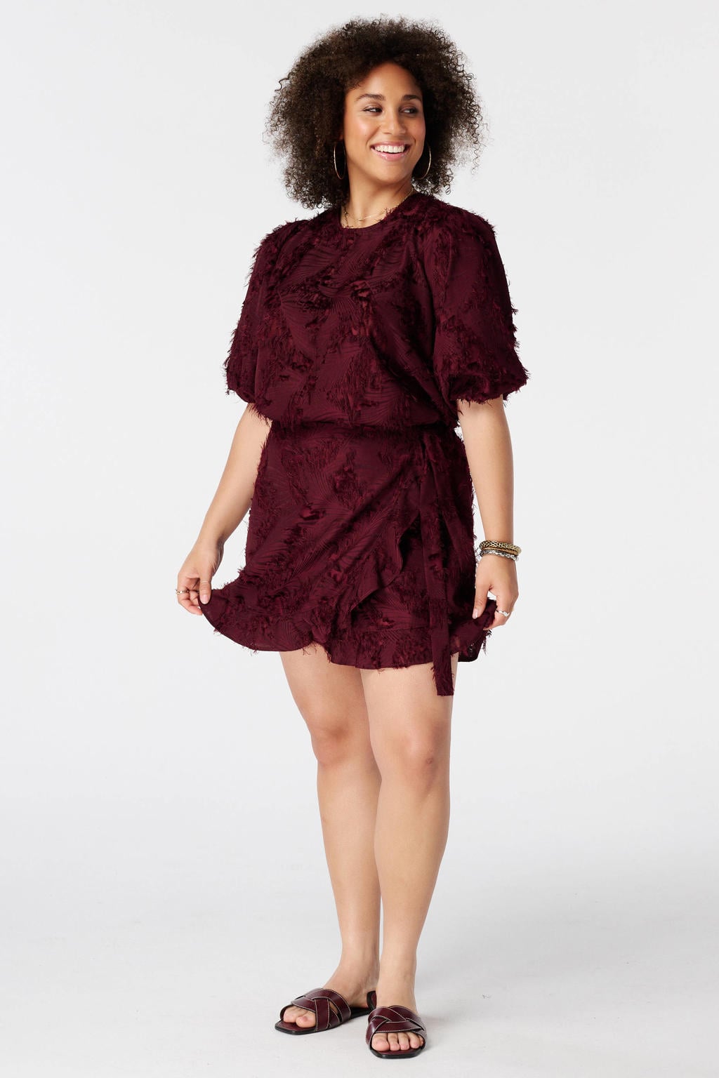 MS Mode top Plus Size - donkerrood