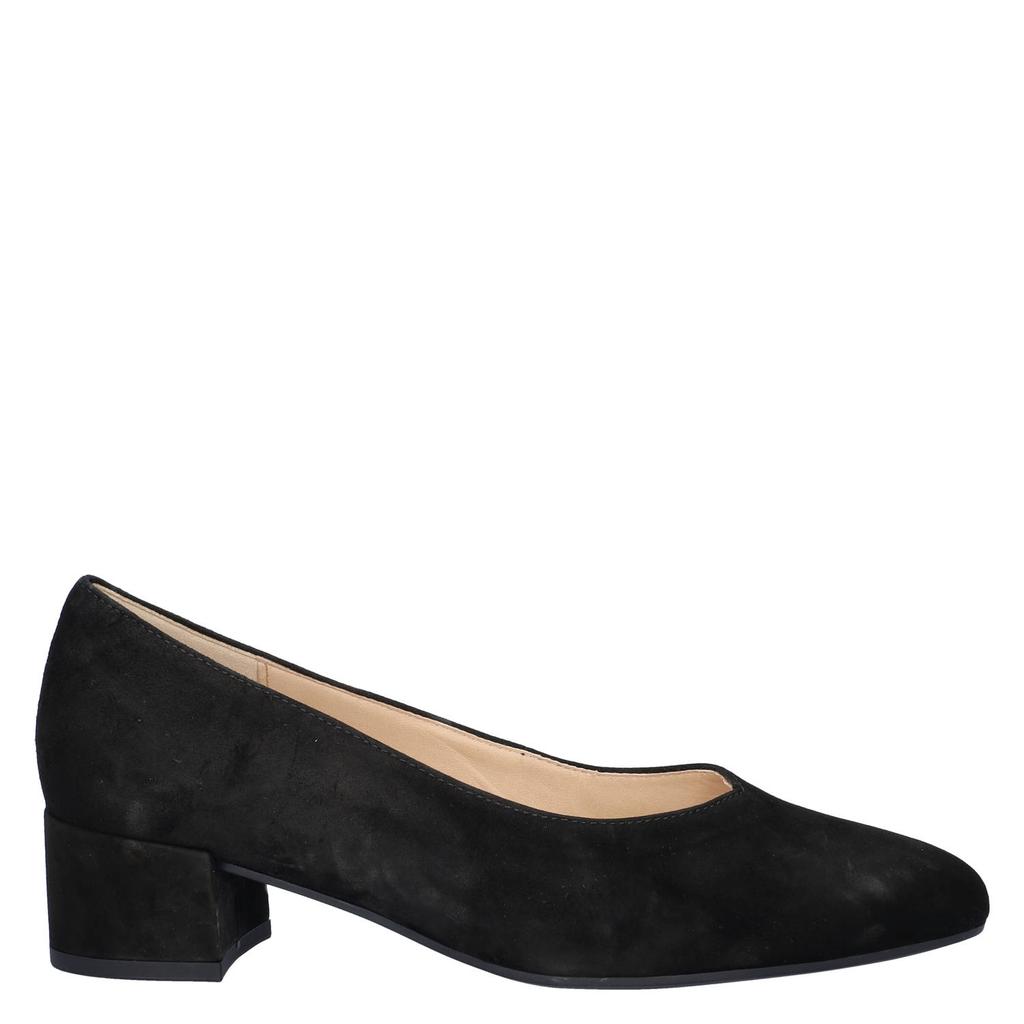 Zwarte dames Gabor suède pumps met lage hak