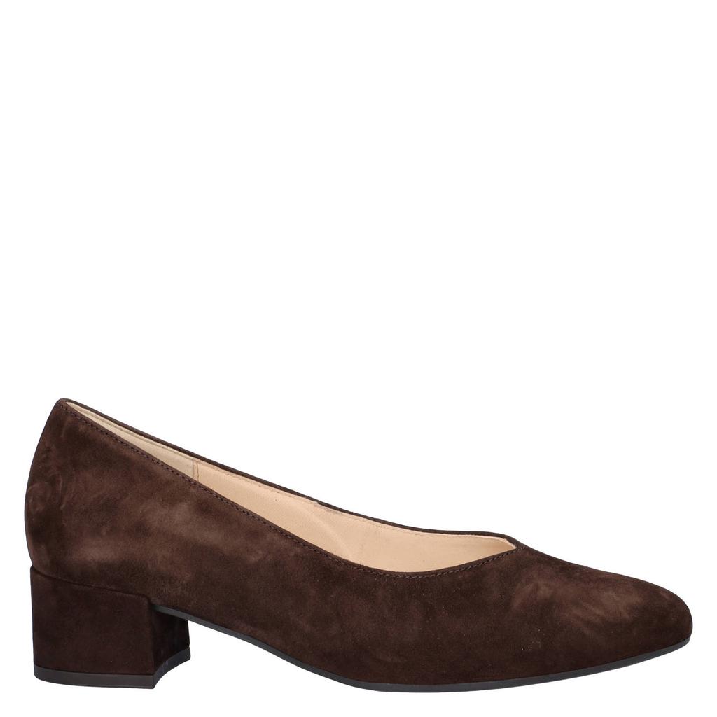 Bruine dames Gabor suède pumps met lage hak