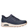 Skechers Hands Free Slip-Ins Uno imitatieleren sneakers met logo - donkerblauw