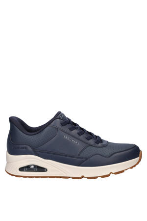 Hands Free Slip-Ins Uno imitatieleren sneakers met logo - donkerblauw