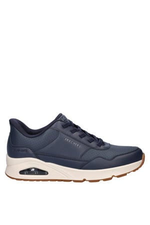 Hands Free Slip-Ins Uno imitatieleren sneakers met logo - donkerblauw