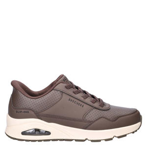 Hands Free Slip-Ins Uno imitatieleren sneakers met logo - bruin