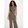 Morgan top met panterprint - zwart