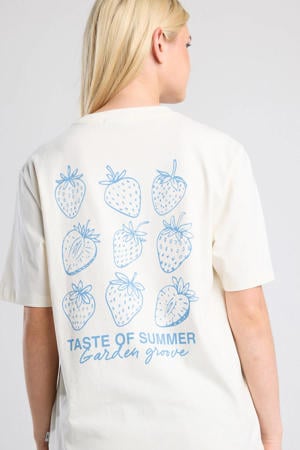 T-shirt met backprint - ecru