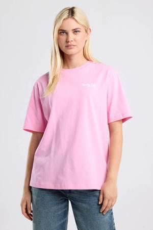 T-shirt met backprint - roze