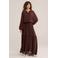 WE Fashion midi rok met ruches - bruin