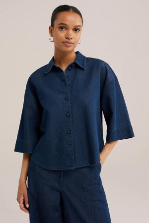 denim blouse - donkerblauw