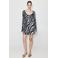 Mango korte jurk met zebraprint - blauw