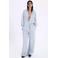 Mango straight leg broek met krijtstreep - lichtblauw