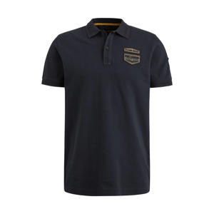 regular fit polo met patches - donkerblauw