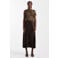 TOPSHOP satijnen midi rok - donkerbruin