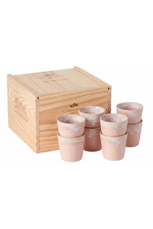 Koffiekopjes Grespresso Soft Pink 190 ml - 8 stuks - Gift box