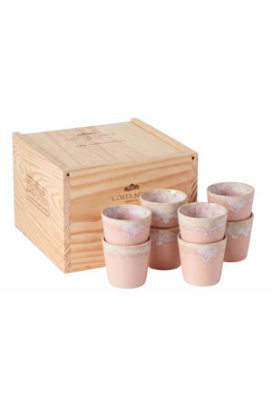 Koffiekopjes Grespresso Soft Pink 190 ml - 8 stuks - Gift box