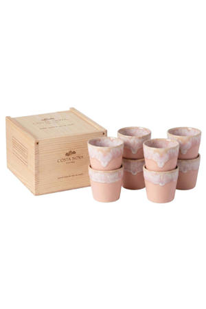 Espresso Kopjes Grespresso Soft Pink 80 ml - 8 stuks - Gift box