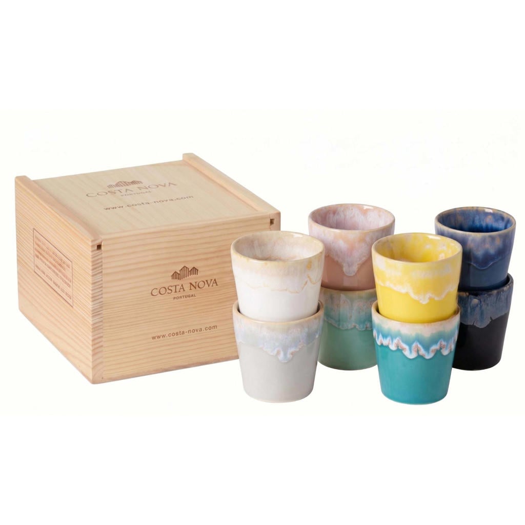 Costa Nova Espresso Kopjes Grespresso Multicolor 80 ml - 8 stuks - Gift box