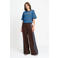 POM Amsterdam wide leg gestreepte broek - bruin/blauw
