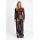 POM Amsterdam imitatieleren wide leg coated broek met plooien - bruin