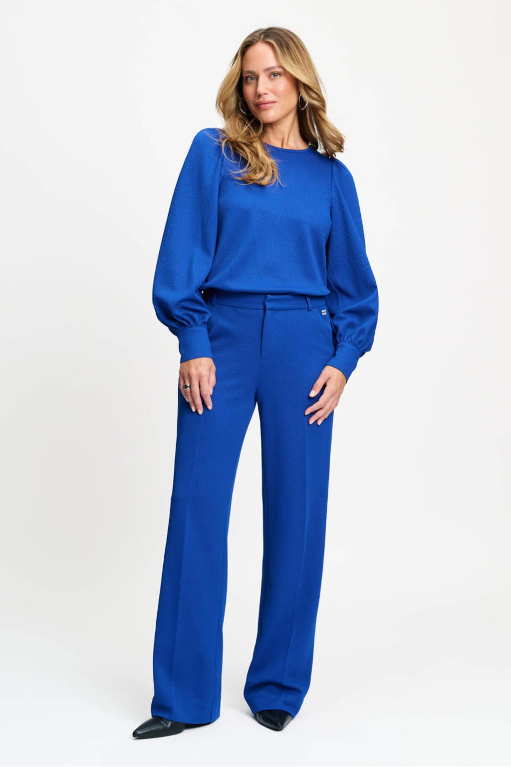 POM Amsterdam wide leg broek - blauw