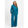 POM Amsterdam jumpsuit met ballonmouwen en ceintuur - petrol