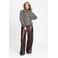 POM Amsterdam geruite blouse met ruches - bruin