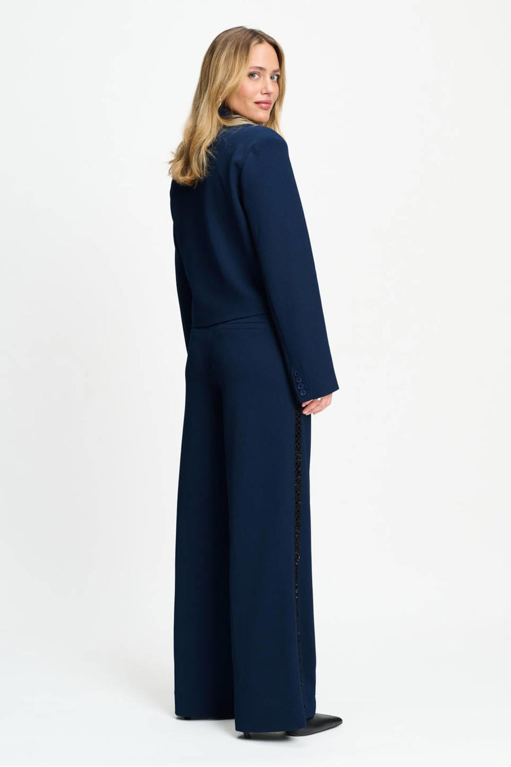 POM Amsterdam cropped blazer - donkerblauw