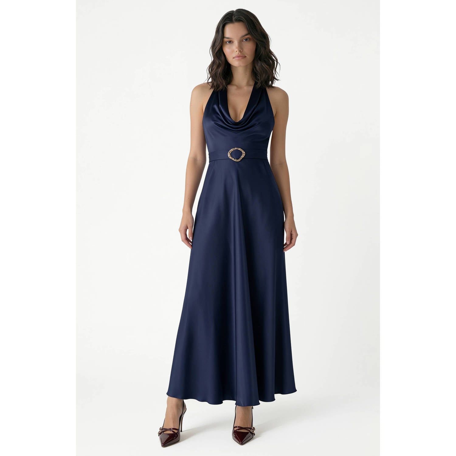 Rinascimento maxi avondjurk donkerblauw