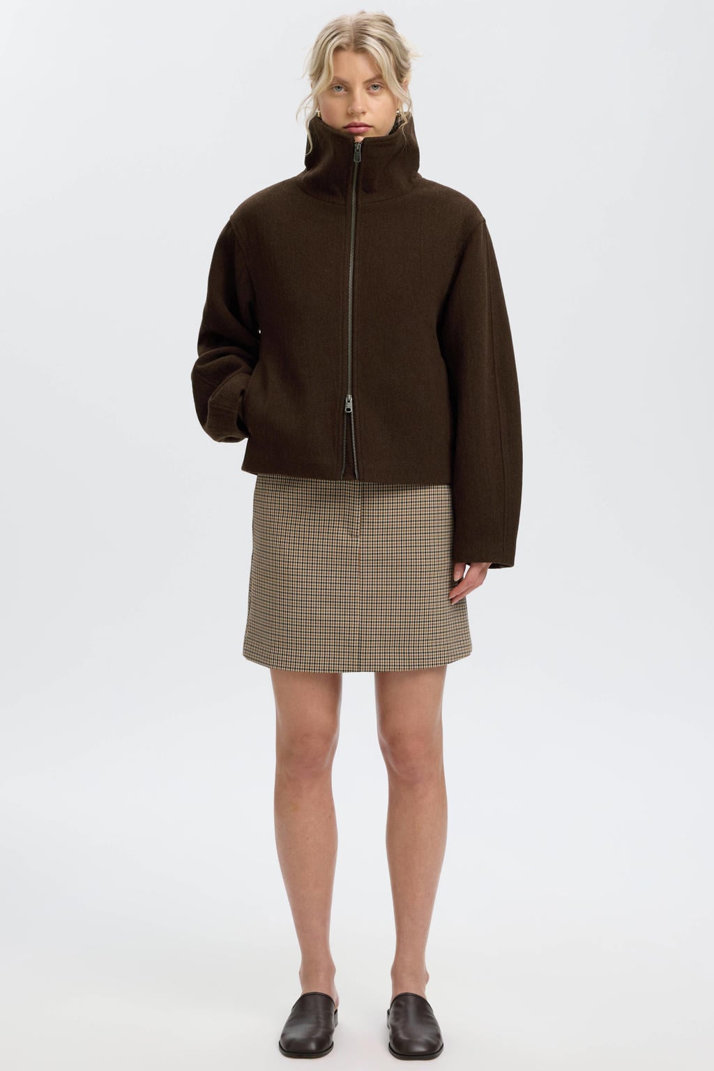 Selected Women jack met wol - bruin