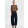 Selected oversized trui met plooien - bruin