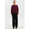 Selected Women rechtvallend gebreid vest met wol - donkerrood