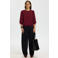Selected oversized sweater met plooien - donkerrood