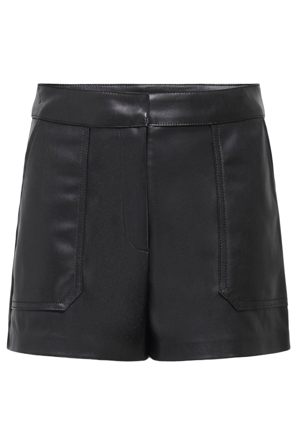 Zwarte meisjes KIDS ONLY GIRL imitatieleren baggy casual short met rits- en haaksluiting