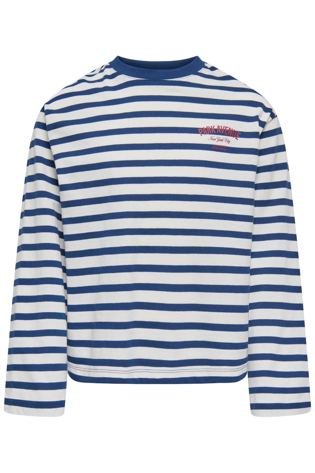 KIDS ONLY GIRL gestreepte longsleeve met backprint - blauw/wit