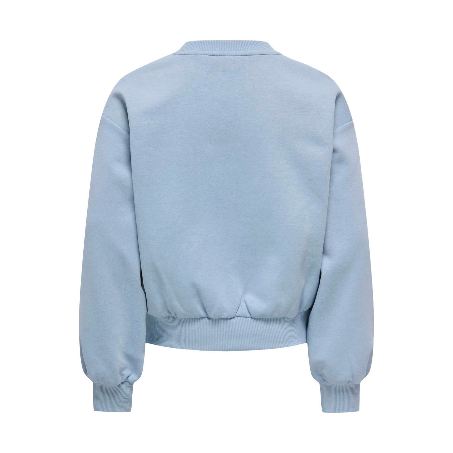 ONLY KIDS GIRL sweater met print lichtblauw