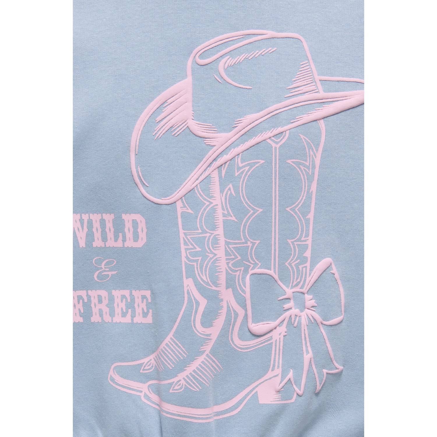 ONLY KIDS GIRL sweater met print lichtblauw