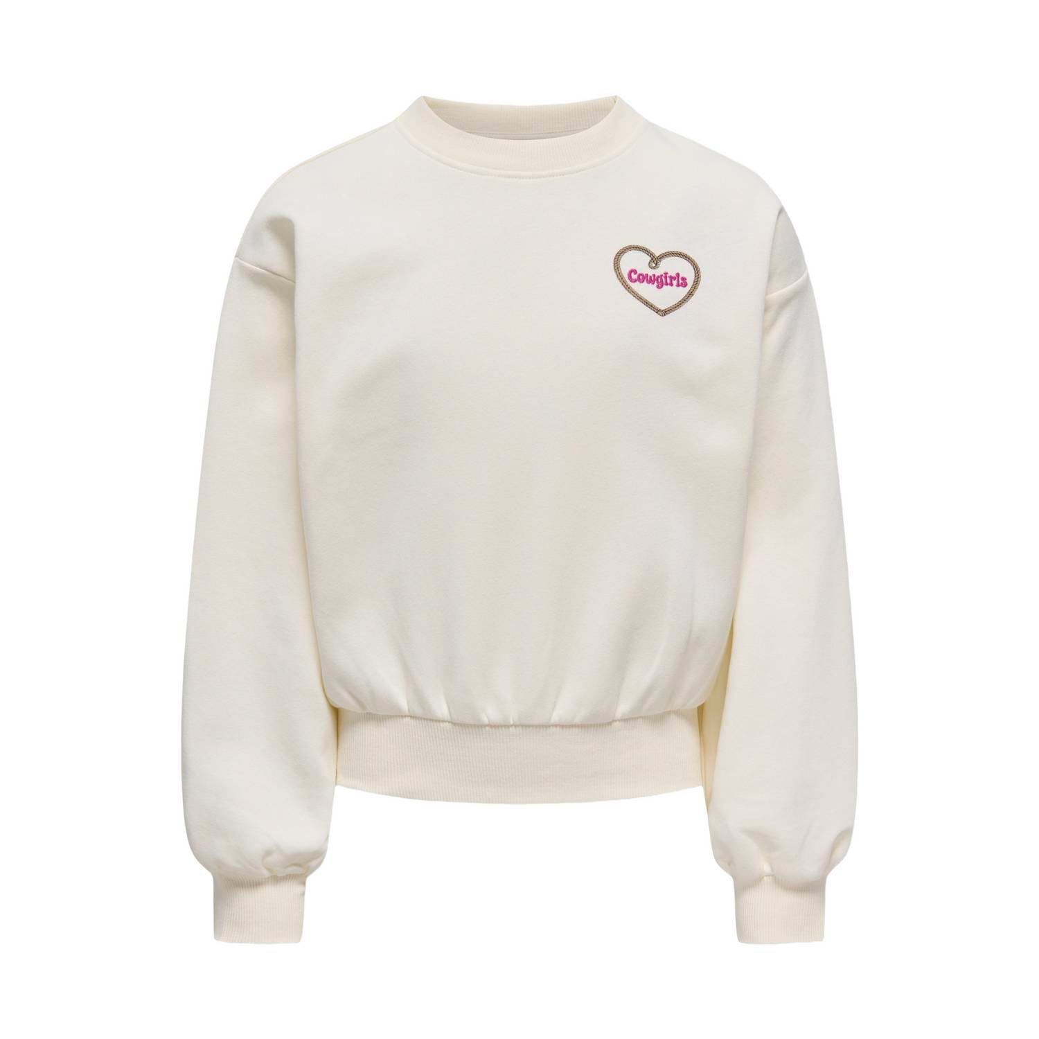 ONLY KIDS GIRL sweater met backprint ecru