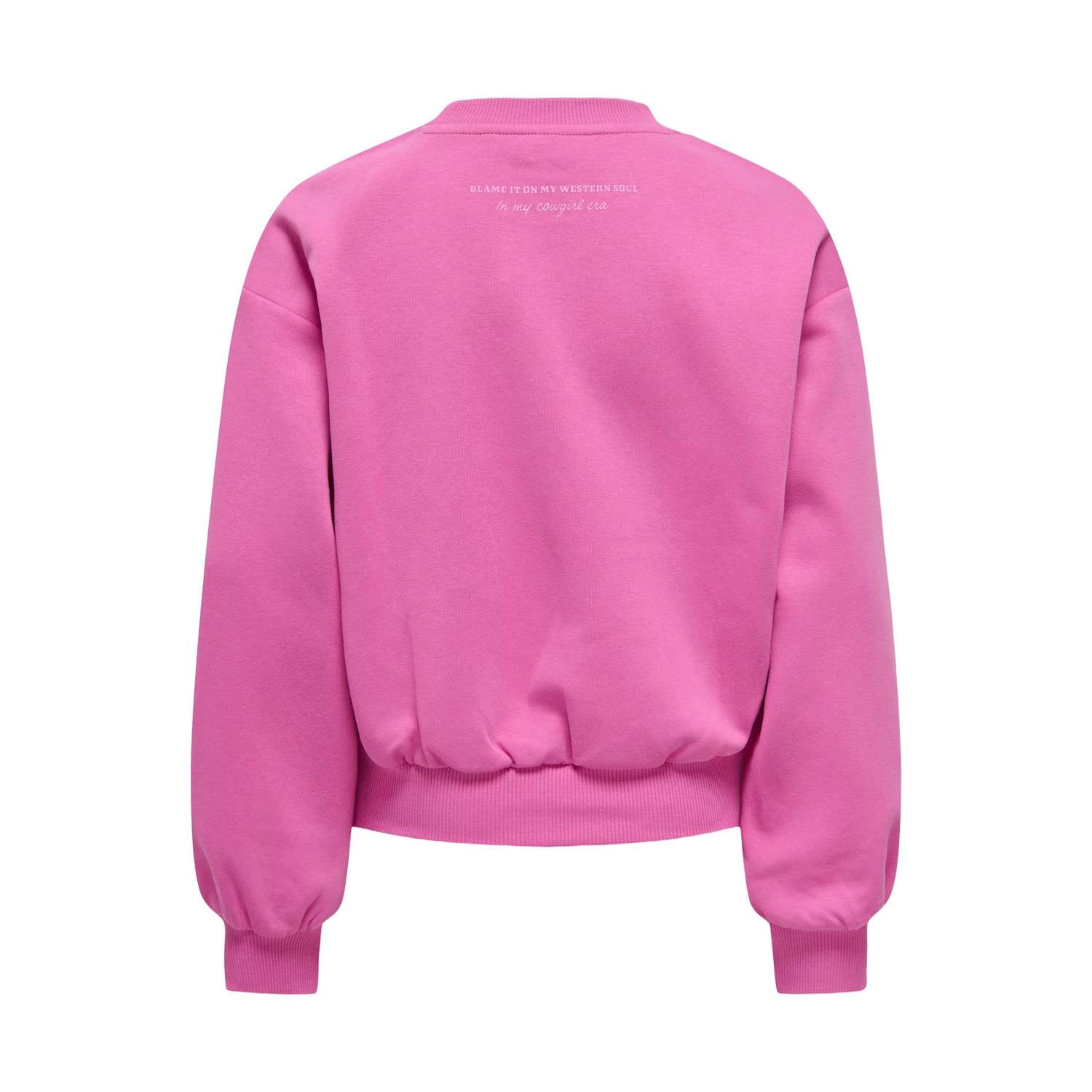 ONLY KIDS GIRL sweater met print roze