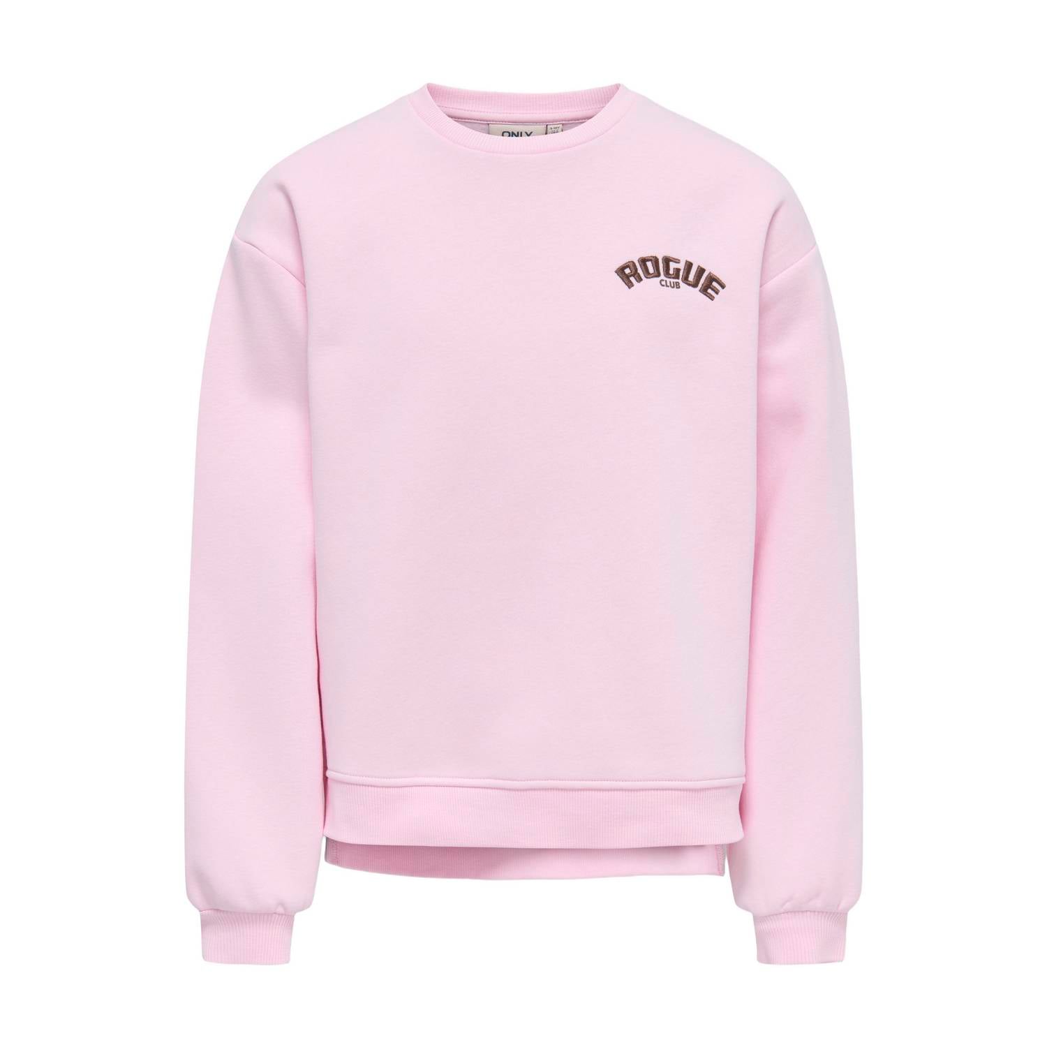 ONLY KIDS GIRL sweater met backprint lichtroze