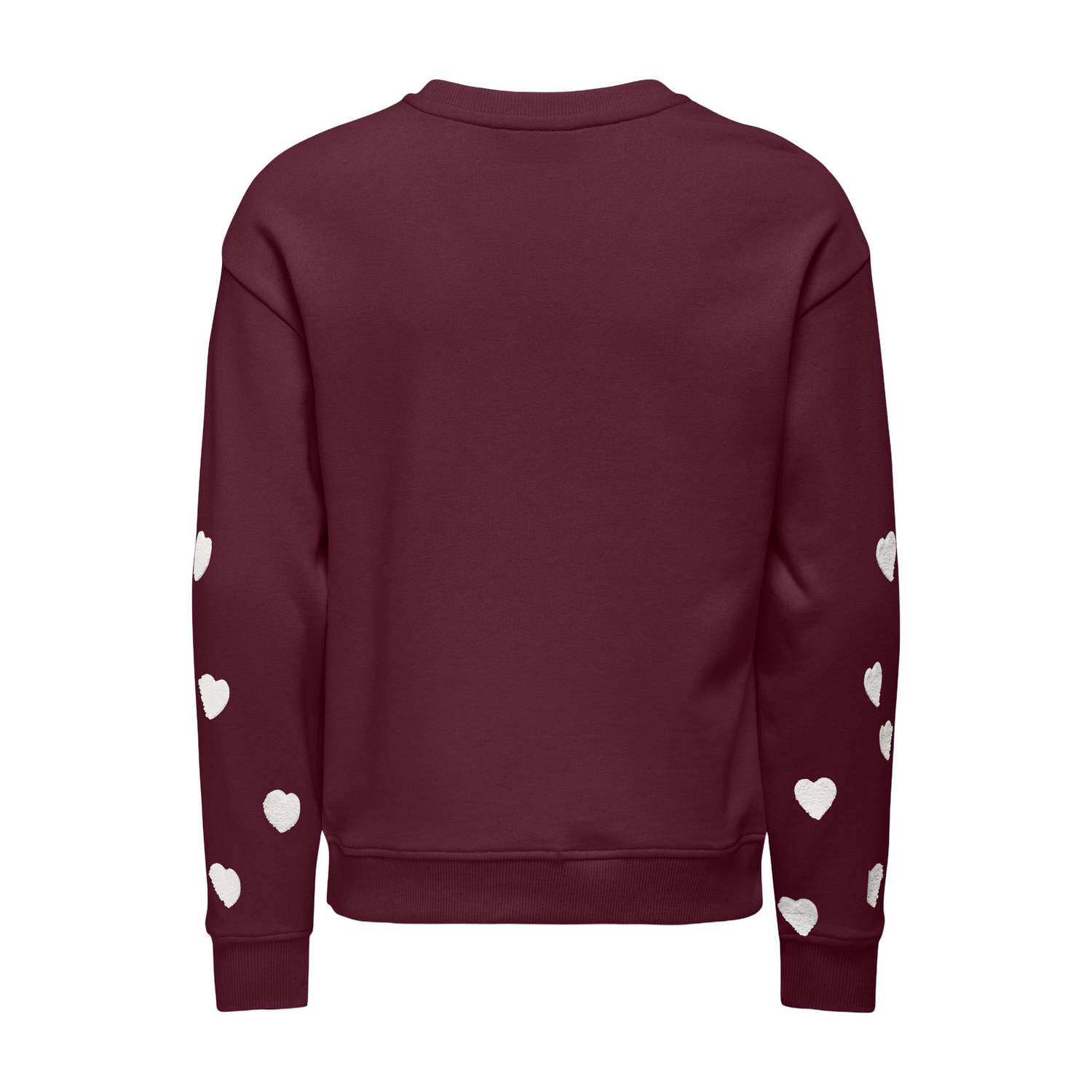 ONLY KIDS GIRL rechtvallende sweater met hartjes donkerpaars