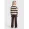 KIDS ONLY GIRL gestreepte sweater - ecru/donkerbruin