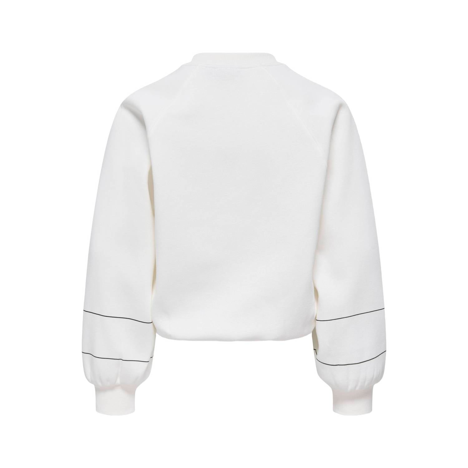 ONLY KIDS GIRL rechtvallende sweater met print wit