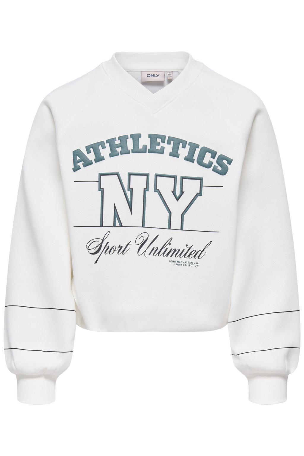 KIDS ONLY GIRL rechtvallende sweater met print - wit