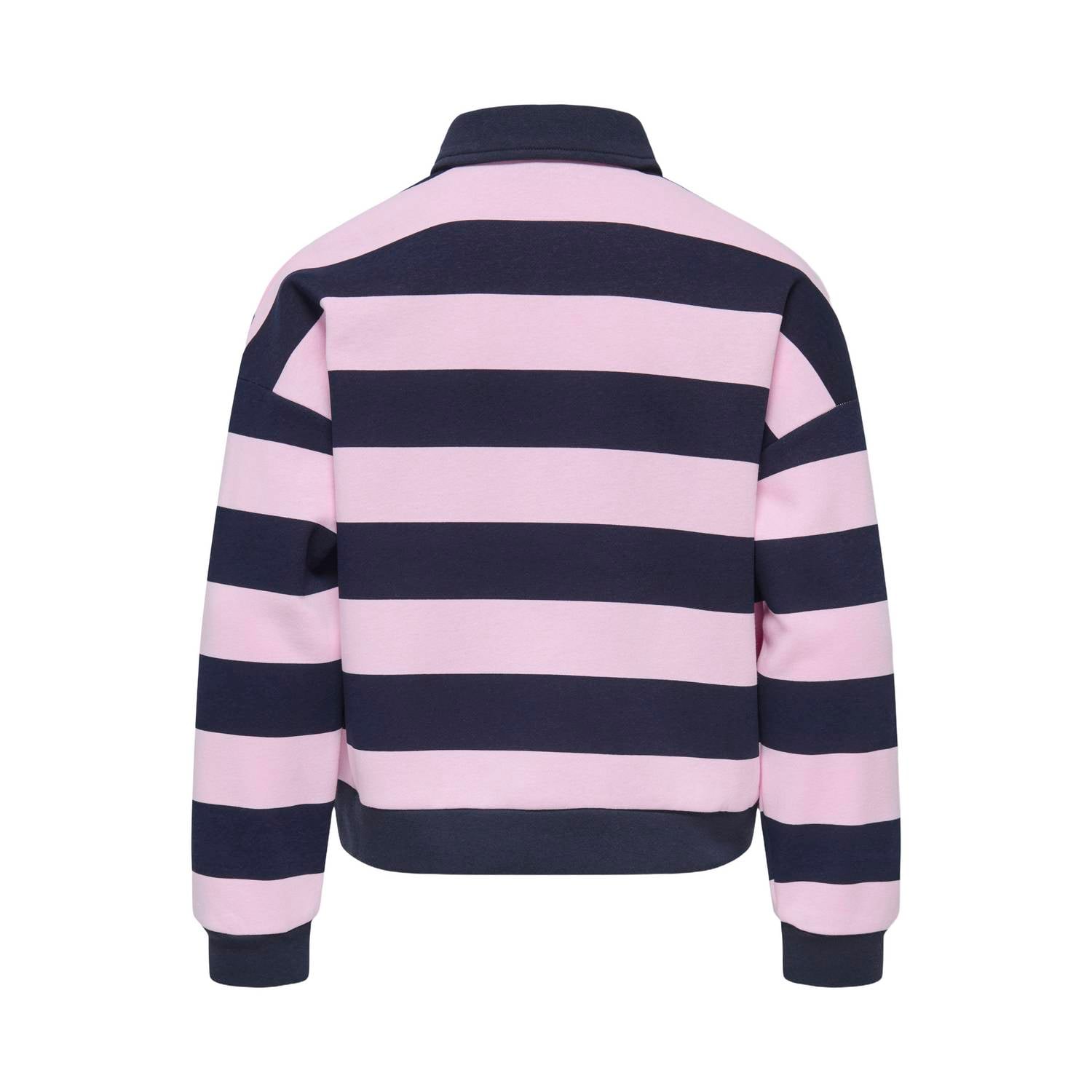 ONLY KIDS GIRL gestreepte sweater donkerblauw roze
