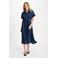 POM Amsterdam midi blousejurk met ceintuur - blauw