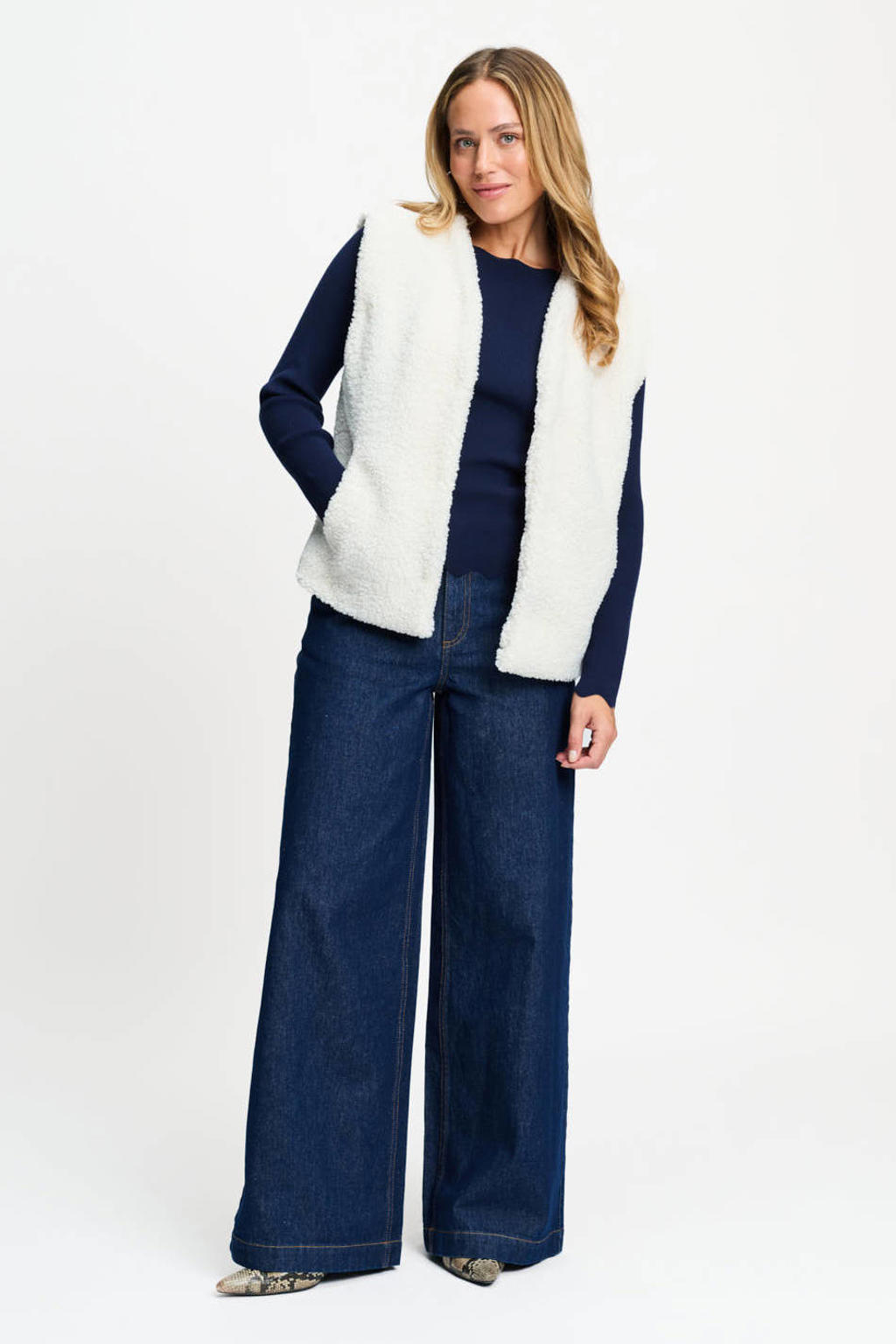 POM Amsterdam teddy gilet - beige