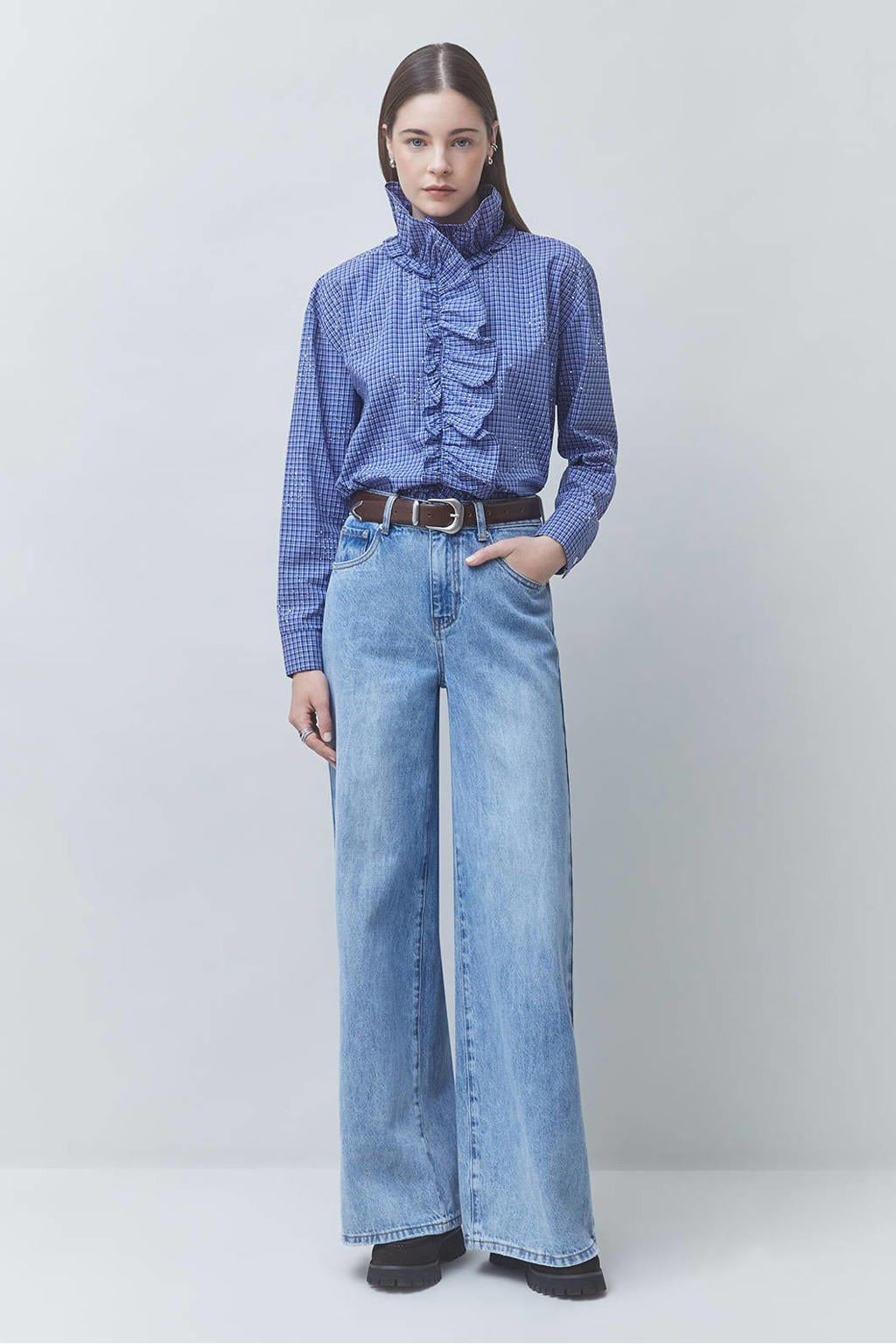 Suncoo geruite blouse - blauw